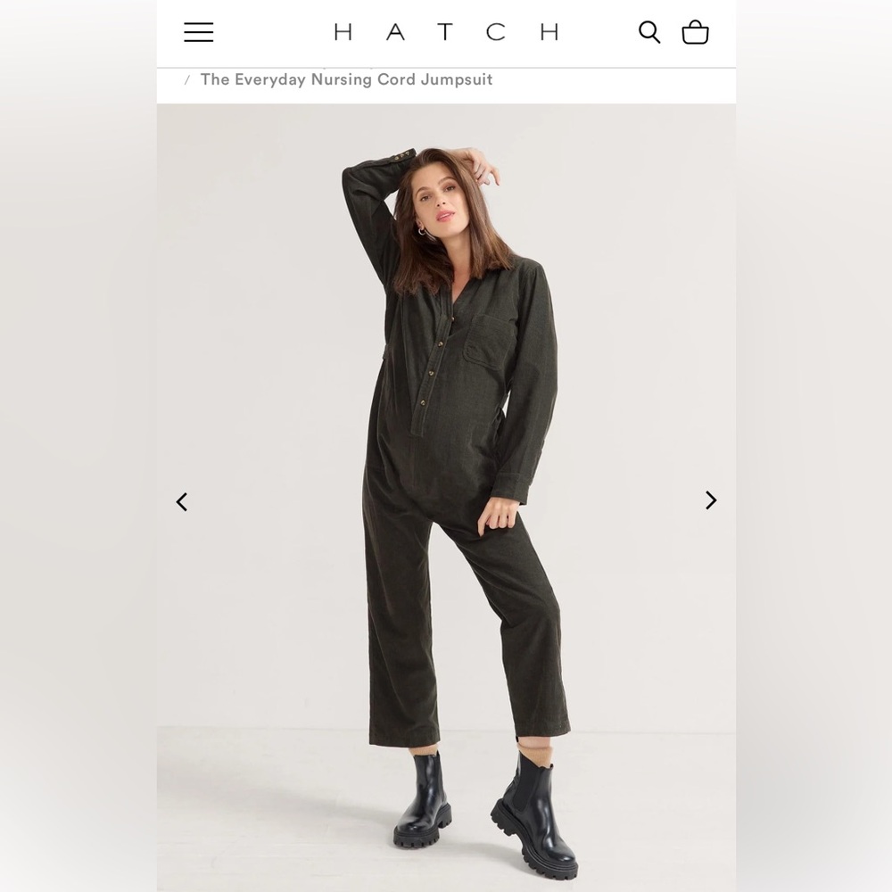 HATCH Olive Green The Everyday Nursing Cord Jumpsuit